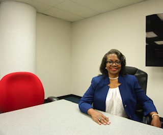 jennifer johnson at classroom table